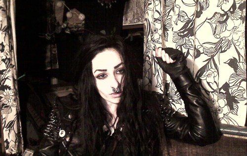 black-metal-hermit:  lycan-art:  I’m so beyond tired and ready to pass out  but I missed you Gatharus   Your jacket is rad as fuck yo.  yessss. i’m going to up cycle a jacket i scored at a thrift shop the other day and the arm spikes on this