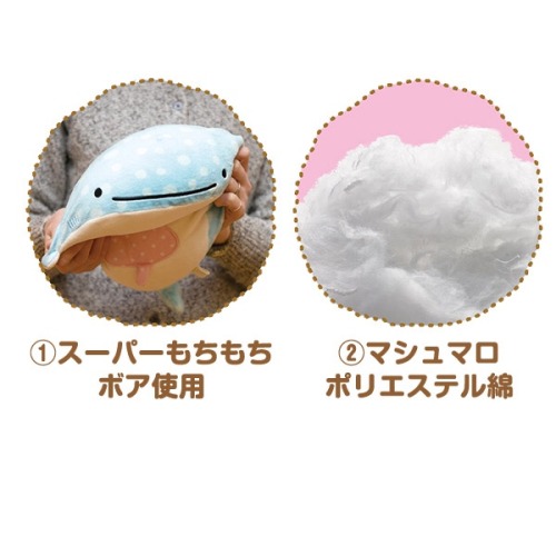 superduperemmett:  aitaikimochi:  San-X, the creators of Rilakkuma, will be releasing a new character called “Jinbei-San,” or Mr. Whale Shark!  This plush comes with a little pouch where you can place a mini plush (not included) in its belly. The