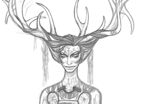 shoomlah:  sketch for a pseudo-historical Hela, for no other reason than that I was compelled to do it last night