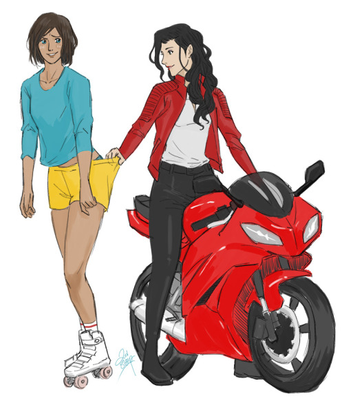 2dshepard:  Not so fast Korra, give your girl a kiss ;) Requests mashup! Oh and ketchup is my bike, 