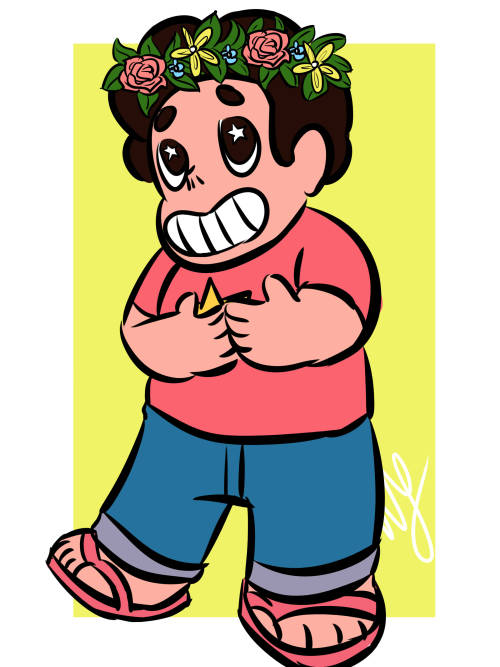thishereismyartblog:  Crystal gems in flower crowns! I had fun the last time I drew them in these, so I decided to do it again because I am uncreative and useless. 