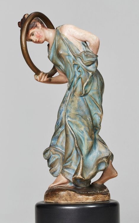 La Joueuse de Cerceau (The Hoop Dancer) by Jean-Léon GérômeFrench, after 1890polychromed plasterpriv