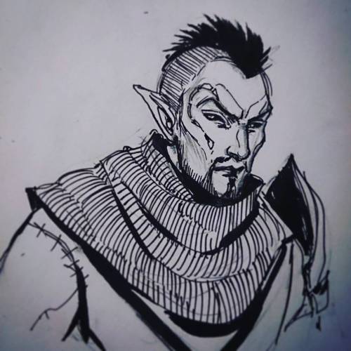 erika-xero:TES sketchesMorrowind, Oblivion, Skyrim.Dunmer,  Dyvaith Fyr,  dovahkiin, Teldryn Sero, S