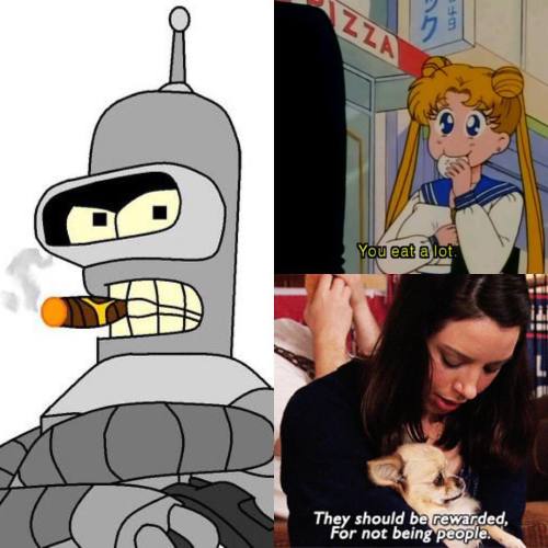 It me #threefictionalcharacters #bender #aprilludgate #usagitsukino #sailormoon #memes