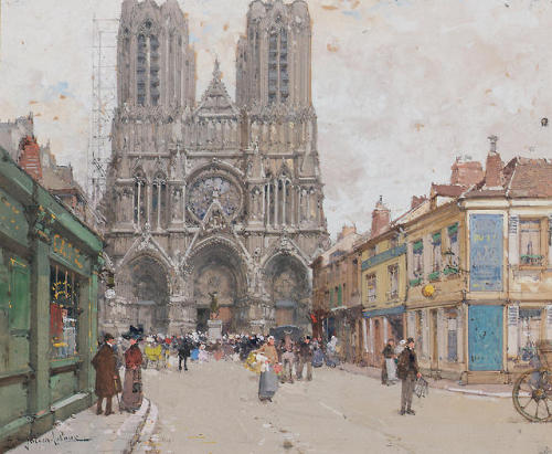 Reims Cathedral, Eugène Galien-Laloue(1854-1941)