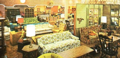 vintageeveryday:These ugly couches that everybody’s grandparents had in their living room!
