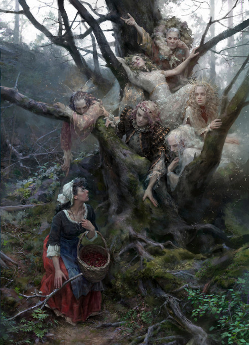 ravenkult: Fairy and the peasant girl by Yuliya Litvinova www.artstation.com/artwork/JlaRPA