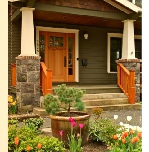 Craftsman Landscape - Front YardInspiration For A Craftsman Partial Sun Front Yard Gravel Garden Path