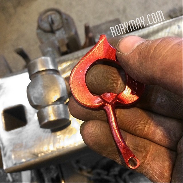 dirtysmith:  Have a good weekend! Little aspen leaf charm bottle opener. #blacksmith