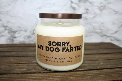 Self Care for Scott Howl from Monster Prom‘Sorry My Dog Farted’ Candle - $25.00+Pug Bean Plush - $30