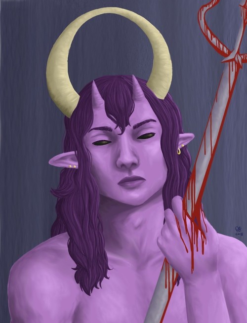 “There is no room for false kings.” @hyenaprinceling got me obsessed with his big tiefling 