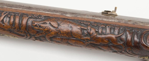 Relief engraved flintlock fowler originating from Germany, 18th century.from Little John’s Auction S