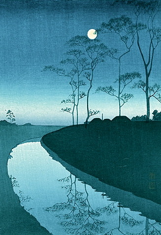 artisticdepiction: Shoda Koho, 1871 - 1946 Canal Under the Moonlight Ohashi Bridge