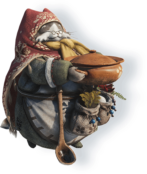 switch-up-snowfox:  kaldicuct:  one-for-all-plus-ultra:  jeza-red:  the-grumpy-dragoon:  we are getting a new chef in MHW…  grandma…  GASP  BABUSHKA  Babushcat. @switch-up-snowfox  BABUSHKAT MAKE YOU WARM FOOD TO PROTECT YOU FROM MOTHERLAND SNOW