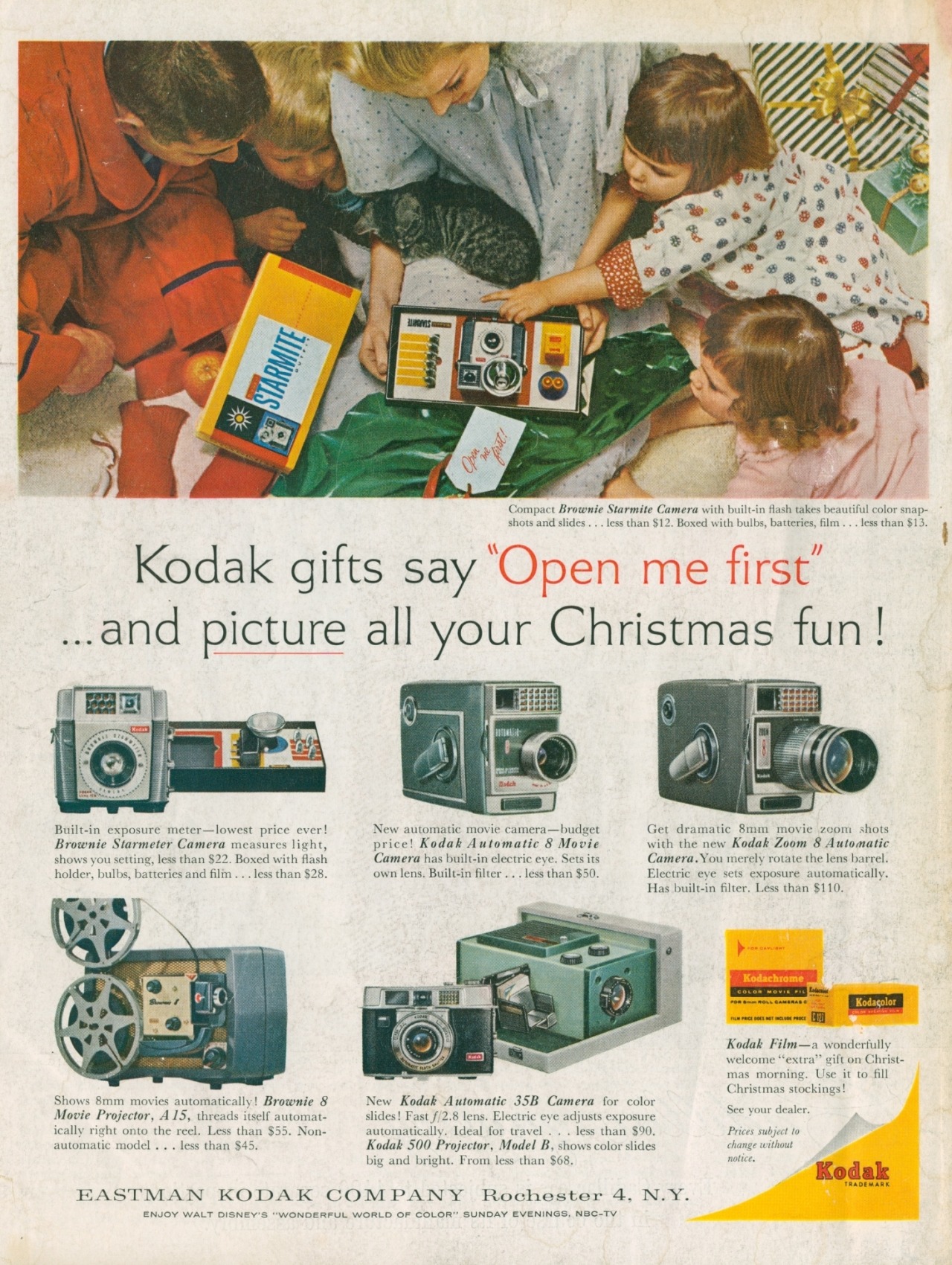 heck-yeah-old-tech:  Two ads for Kodak products. 1961 and 1964, for variety. 
