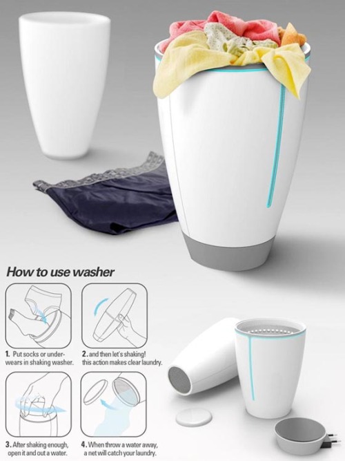 orwecouldnot: greybanshee: mermaidofspace: izmia: Portable Personal Washing Machine for Travelers: S