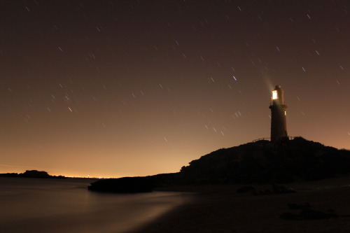 Lighthouse at night, Rottnest Island, Western Australia. 2014.