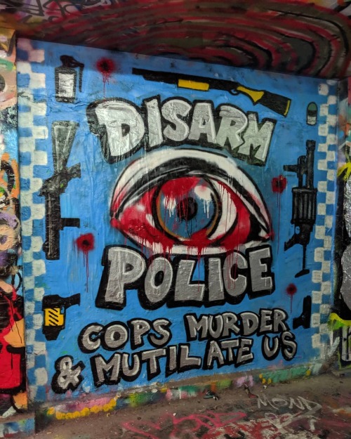 &ldquo;Disarm Police.Cops murder &amp; mutilate us&rdquo; Mural in Los Angeles referencing the fact 