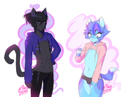 softraylo:  SO I drew these cute cats in the new sweater meme because it literally just has titty hangin out.Raylo and Vain are my babies