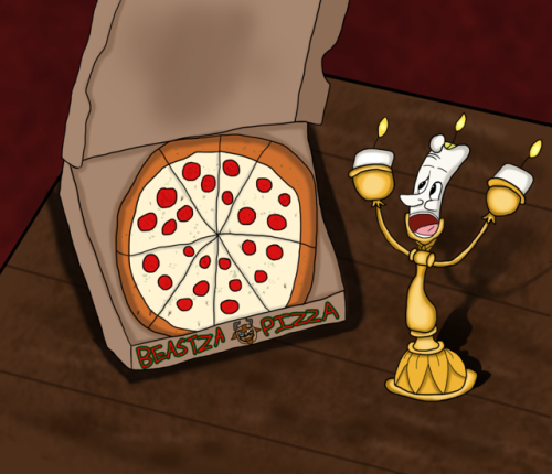 Lumière orders a pizza! Sacré bleu!