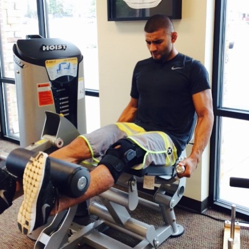 Fun day at therapy! Knee is slowly coming back to normal. Thank my man Kevin Piland for the work! #b