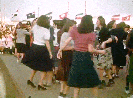 twostriptechnicolor:  Even more swing dancing at the 1939 New York World’s Fair.