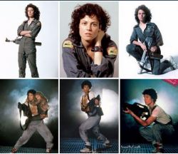 cvasquez:    The lovely Sigourney Weaver as Ellen Ripley in all 4 Alien films.    