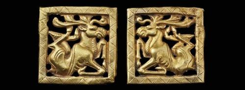 Pair of Attachments with Recumbent Stags, Fourth century BC The reputation of the Scythians was secu