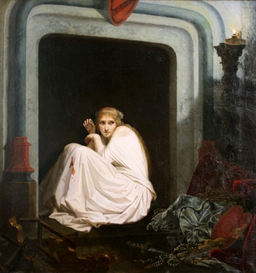 La Folie de la fiancée de Lammermoor.1850.Oil on Canvas.116 x 111 cm. (45.66 x 43.7 in.)Musée des Be