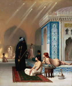 artbeautypaintings:  Harem pool - Jean-Léon Gérôme