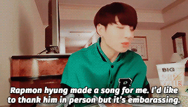 yoongles: you make me begin ; Kim Namjoon [1/6]↳ ”Thank you Rapmon hyung.” - Jeon Jungkook