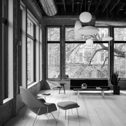 urbnite: Womb Chair by Eero Saarinen  George Nelson Lamp Collection  Diamond Chair by Harry Bertoia for Knoll  