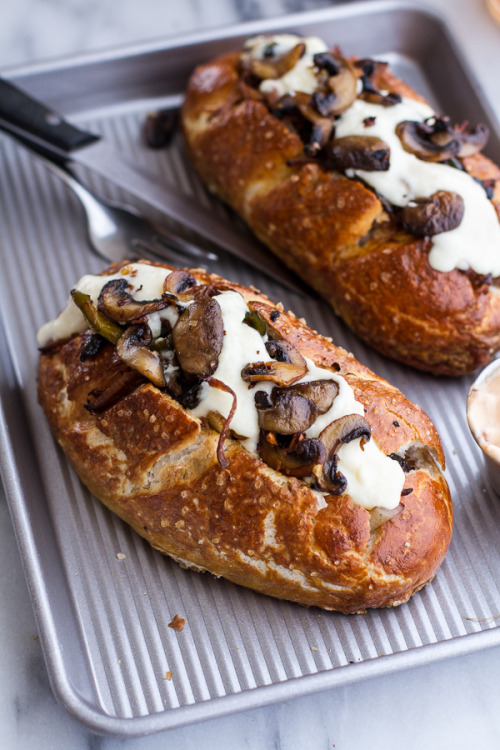  Cleveland Cheesesteaks with Pretzel Hoagie Rolls 