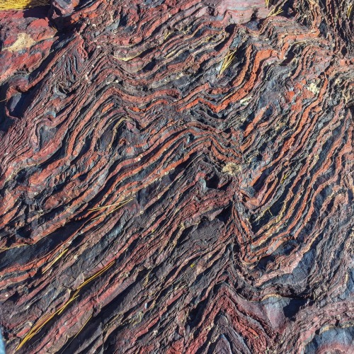 upnorthphoto:Banded Iron formation. Jasper Knob, Ishpeming, Michigan.That is some awesome iron forma