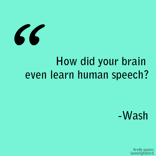 motherofangst:  Firefly quotes - 2/100 “How did your brain even learn human speech?&rdquo