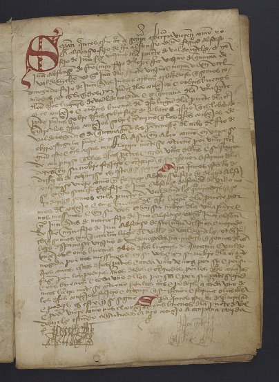 Ms. Codex 163 -Sentenzia arbitraria … This manuscript features a Spanish notarial document. I