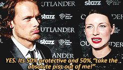 burningwithlove:  Caitriona Balfe & Sam Heughan - Outlander TV News Interview  