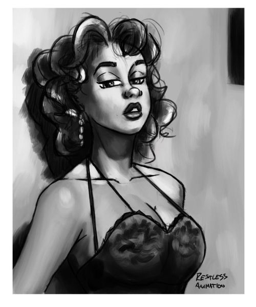 I was finally able to finish this portrait up last night. One of my favorite noir actresses, Gloria 