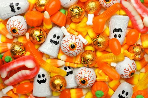 merelygifted: Some Halloween candy wallpaper….