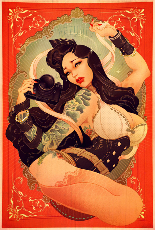 Japanese pin up girl art