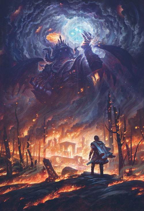 cinemagorgeous:  Morgoth and the Silmarils by artist Justin Gerard.