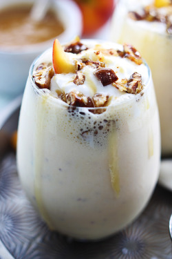 confectionerybliss:  Peaches n’ Cream Caramel Pecan Milkshakes | Creme De La Creme 