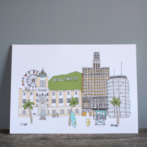 sosuperawesome:Cityscape cards, prints, tea towels and cushions by helenacarrington on Etsy(Pictured