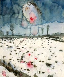 atw211:  Anselm Kiefer.  “Winter Landscape&quot;- 1970.  Watercolour, gouache, and graphite on paper 