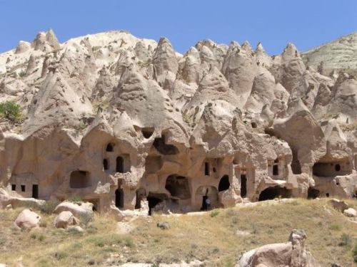 The Ancient Cappadocia Cave Dwellings. Turkey