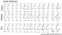 artist-refs:  Nose Chart Reference by macawnivore 