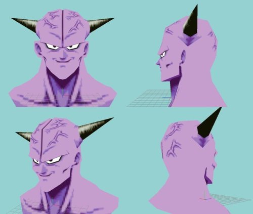 Low poly 3D Bust of Ginyu from DBZ
