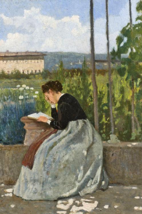 igormag:Silvestro Lega (1826-1895), Lettura romantica / Romantic reading, n.d.oil on canvas, 31,5 x 