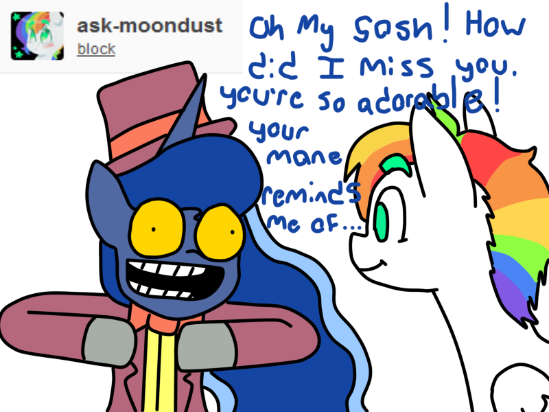 ask-moondust:  askgamerandotherstuffluna:  How did I miss this!  Moondust: We must