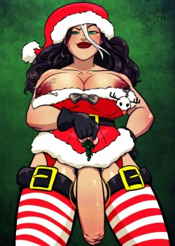 nikitgirl:  See the mistletoe boy?!😉 Don’t make me wait!😈 Happy Hollydays boys!😉😘👄💋 Art by Mypettentaclemonster